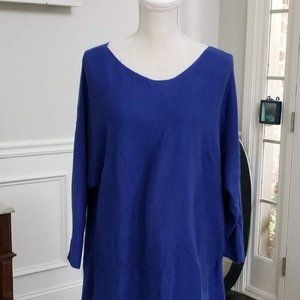 Chico's Fine Gauge Sweater Blue/Purple Elbow Length Sleeves Size XL